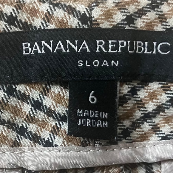 Banana Republic Sloan Pants – Brown Check w/ Side Piping, Size 6 - Picture 6 of 10